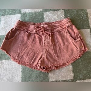 New Roxy Rust Scenic Route Frayed edge shorts Size M